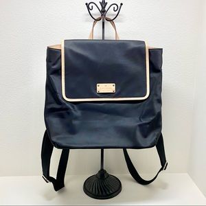 KATE SPADE BLACK NYLON LEATHER KENNEDY BACKPACK